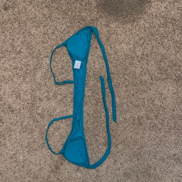 NWOT Xhiliration teal wrap bikini top - Picture 4 of 6